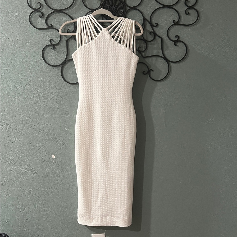 Dress the Population White Strappy Midi Dress